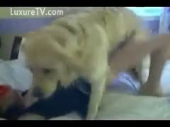 Sex-charged juvenile chick opens her long legs for a worthy bawdy cleft fucking from her dog 